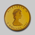 1989  Canada   1 10 Oz   9999 Fine Gold Maple Leaf  Proof Coin   3 11 Grams 
