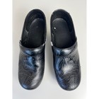Dansko Professional Clogs 39 Black Embossed Floral Leather Shoes Eu 39 Workwear