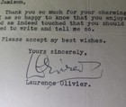 Laurence Olivier 1946 Hand Signed Letter From The Old Vic Theatre    Psa 