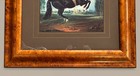 Framed Black Horse Equestrian Art Print 26 5  Burl Wood