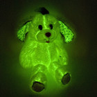 Vtg 1992 Applause Magic Glow Friends White Purple Dog 14  Plush Stuffed Animal