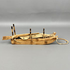 Vtg Alaskan Inuit Native American Hand Carved Wood Dog Sled 9  Sculpture