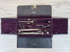Antique C1910 Spaulding Boston Drafting Drawing Instrument Tool Set   Soft Case