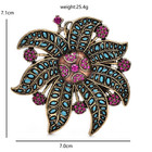Large Flower Brooch Pin For Women Rhinestone Lily Floral Metal Lapel Pin