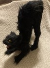 Vtg Rare Horror Scary Large Black Cat Yellow Eyes Halloween Decor Creepy Prop