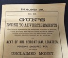1857 Gun s Index To Advertisements Unclaimed Money Pamphlet