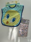 Vintage Tweety Bird Baby Gift Set Bibs  Terry Bib   Washcloths     New Old Stock