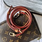 Vachetta Handbag Strap Pochette Replacement Leather Purse Strap With Red Trim