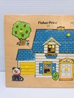 Vintage Fisher Price 513 Wooden 12 Piece House Puzzle  Made In Holland  1971 Ex 