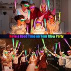 148 Pcs Glow In The Dark Party Supplies  16 Fiber Optic Wands  14 Led Glasses  1