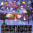 16pattern Christmas Projector Laser Light Snow Moving Landscape Garden Xmas Lamp