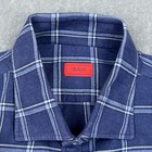 Isaia Napoli Shirt Men s 18-45 Blue Plaid Dress Long Sleeve Made In Italy Preppy