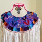 Handmade Women s Mexican Dress Embroidered Cotton Woven One Size White