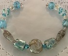 New 10    Strand Exquisite White   Blue gold   Silver Foil Lampwork Beads 11-30mm