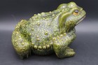 Arnels Large Ceramic Frog Toad Garden Decor Figurine Vintage Green 9  1970
