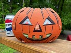 Vintage Antique Cardboard  2 Sided Halloween Jack-o-lantern Die Cut Mid 1900 s