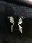 Gorgeous Mother Of Pearl Vintage Inlay Earrings  Lee Sands 