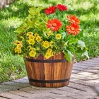  26 In Wood Whiskey Barrel Planter