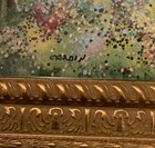 Vintage Louis Cardin Signed Enamel On Copper Painting 8x10 Children Meadow