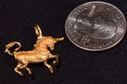 Vintage 14k Sculpted Diamond-cut Unicorn 1980s Charm Or Pendant  2 3 Grams