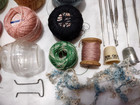 Lot Of 20 Tatting Thread  Lily  Clarks  Star  Crochet Hooks  Thimbles  Tat-it