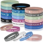 Bible Verses Silicone Bracelet  Scripture Inspirational Christian Rubber Wris   