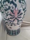 Antique Chinoiserie Chinese Vase 14  Tall Foliage Flowers Blue Pink White