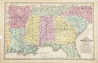 1852 Southern States Map Original Georgia Tennessee South Carolina Arkansas