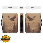 Pu Leather Bible Cover Xl  Bald Eagle Cross  Niv Bible Case For Men