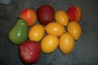 11 Vintage Hand Turned Wooden Fruit