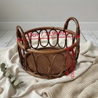 Newborn Photoprop Handwoven Rattan Basket Studio Family Photography Decor Basket