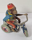 Vintage Arnold Monkey On Tricycle Tin Wind Up Toy Us Zone Germany No Key