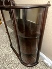 Antique Mahogany Bow Front Cabinet Curved Glass Mirror 19th Century 1930s-1940s