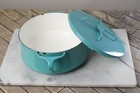 Dansk Designs Kobenstyle 4 Quart Enamel Stock Pot W  Lid Turquoise Blue Vintage