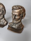 Antique Abraham Abe Lincoln Cast Iron Bronze Toned Bookends 6  H Lot2