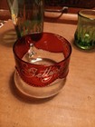 3 Pcs Gettysburg Pa Green And Ruby Red Vintage Souvenir  Glass  Shot  Tea Cup 