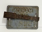 Vintage Marion Ohio Bicycle License Plate Tag- Red  5921