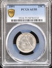 1891 Liberty Seated Silver Quarter Pcgs Au 55   Problem Free - W   Video