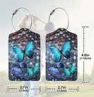 Colorful Luggage Tag Set Of 2 Leather Luggage Tag With Name Card Pu Butterfly