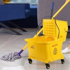 Idotry 6 Gallon Commercial Mop Bucket With Side Press Wringer   Wheels  Yellow