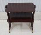 Baker Furniture English Regency Banded Mahogany Two Tier Side Table