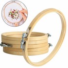 Embroidery Hoops Frame Set Bamboo Wooden Hoop Rings Home Diy Cross Stitch Tools