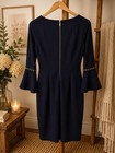 Calvin Klein Navy Bell Sleeve Sheath Dress     Size 6