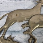 Vintage Brass Hanging Running Deer Wall Decor Mcm