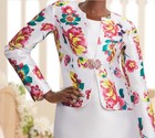 Size 10 Ashro White Pink Formal Wedding Church Party Jazara Jacket Dress