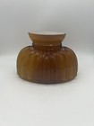 Rare Vtg Oval Victorian Amber Cased Glass Shade 7 X 4   