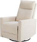 Beige Rocking Swivel Glider Recliner Nursery Rocker Chair Fabric Single Sofa