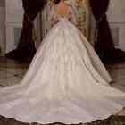 Luxury Wedding Dresses Sweetheart Neck Long Sleeves Backless Beaded Brial Gowns