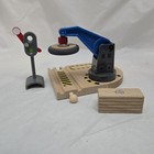 Brio World Wooden Railway Train Blue Crane Magnetic