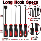 11pcs set Precision Pick   Hook With Scraper And Magnetic Telescoping Tool Kit